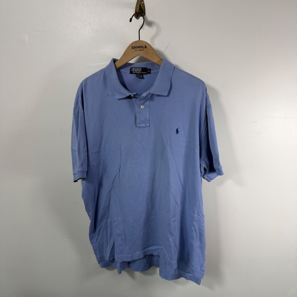 Polo Ralph Lauren Polo Shirt XL Light Blue Short Sleeve Cotton Jersey‎ Pony Logo
